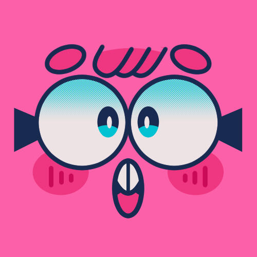 a close-up on the artist's sona's face